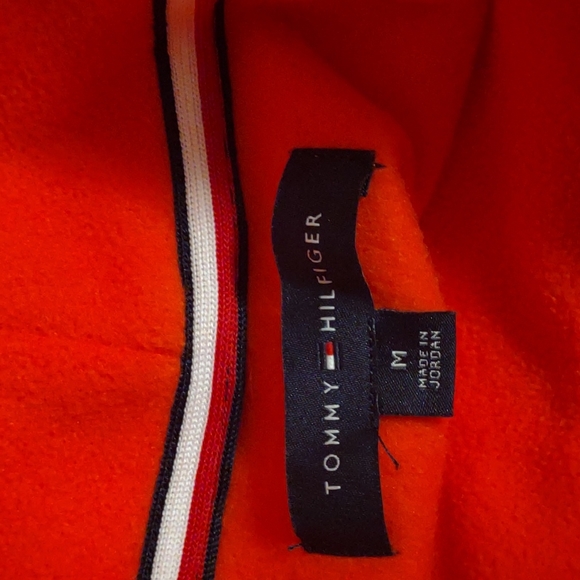 Tommy Hilfiger turtleneck orange faux fur fleece Size M - Picture 6 of 9